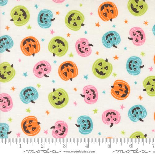 Moda Fabrics: Halloween Cotton Fab Boo Lous Ghostly Pumpkin Party Fabric Woven- by the half yard