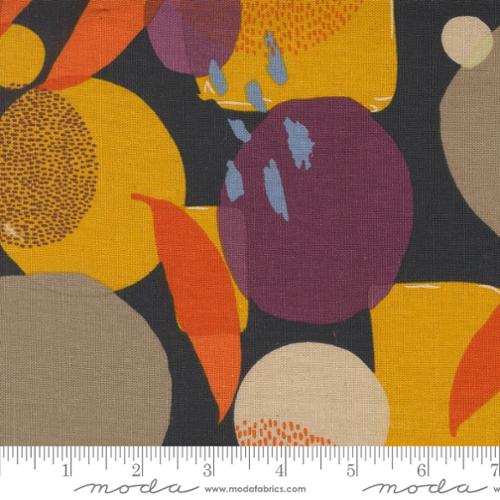 Moda Fabrics: Urban Whisper Mochi Linen Navy Abstract Zen Chic Woven-price listed by the half yard