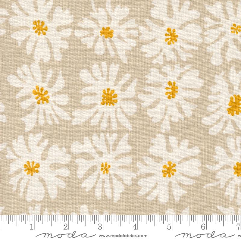 Moda Fabrics: Urban Whisper Mochi Linen Stone Floral Zen Chic Woven-price listed by the half yard