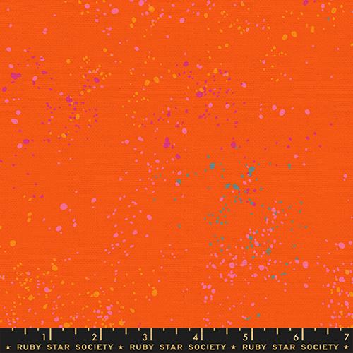 Moda Fabrics: Speckled Cotton Linen Goldfish Orange Canvas Ruby Star Society Woven 6.4 oz- by the Half Yard