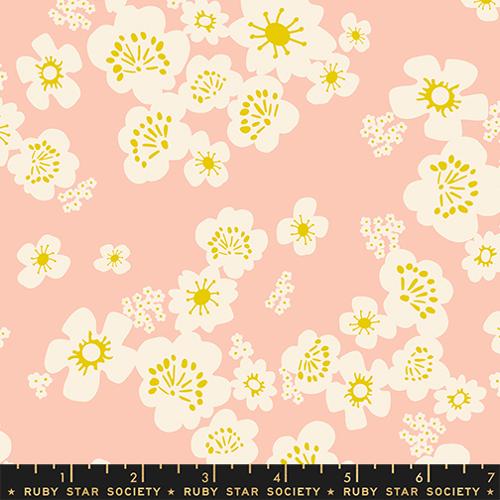 Moda Fabrics: Ruby Star Society Paper Cuts 2 Hana Retro Hawaiian Cotton Double Gauze Peach Woven- by the half yard