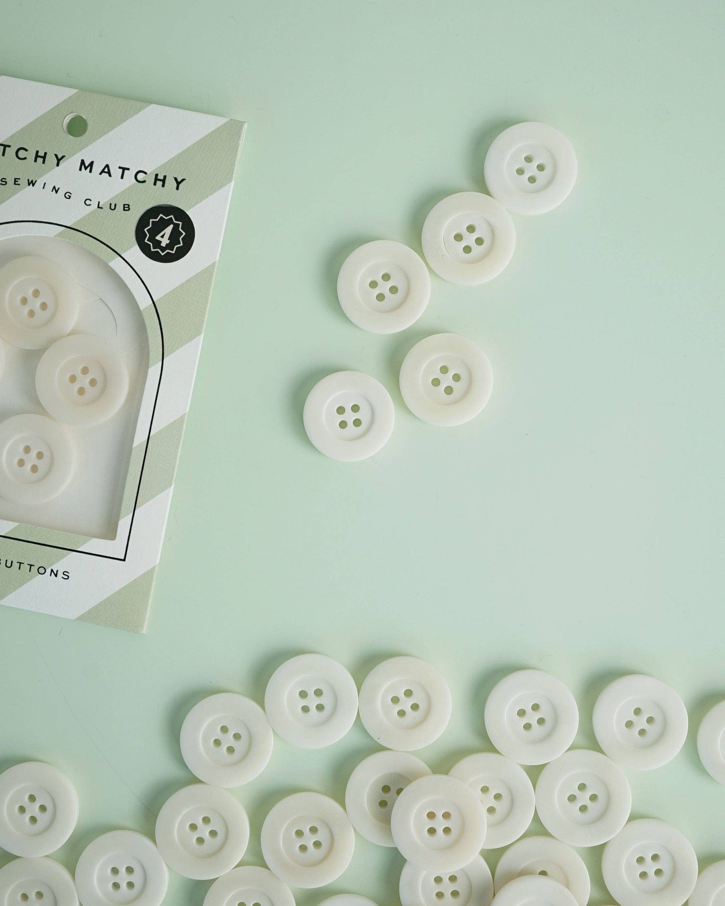 Sewing Notions: Milk 1" Corozo Nut Buttons: Set of 4 in pack by Matchy Matchy Sewing Club- Buttons