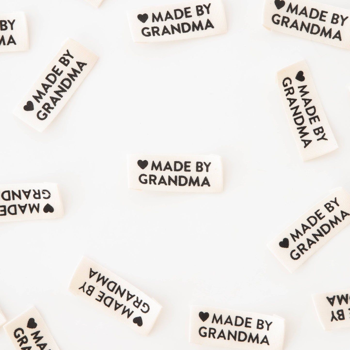Notions: Sarah Hearts Made by Grandma Organic Cotton Sewing and Quilting Labels- 1 Pack