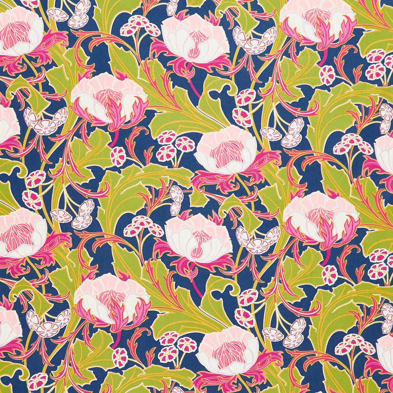 Figo Fabrics: Wild Abandon Floral Wanderlust Midnight Cotton Woven- by the Half Yard