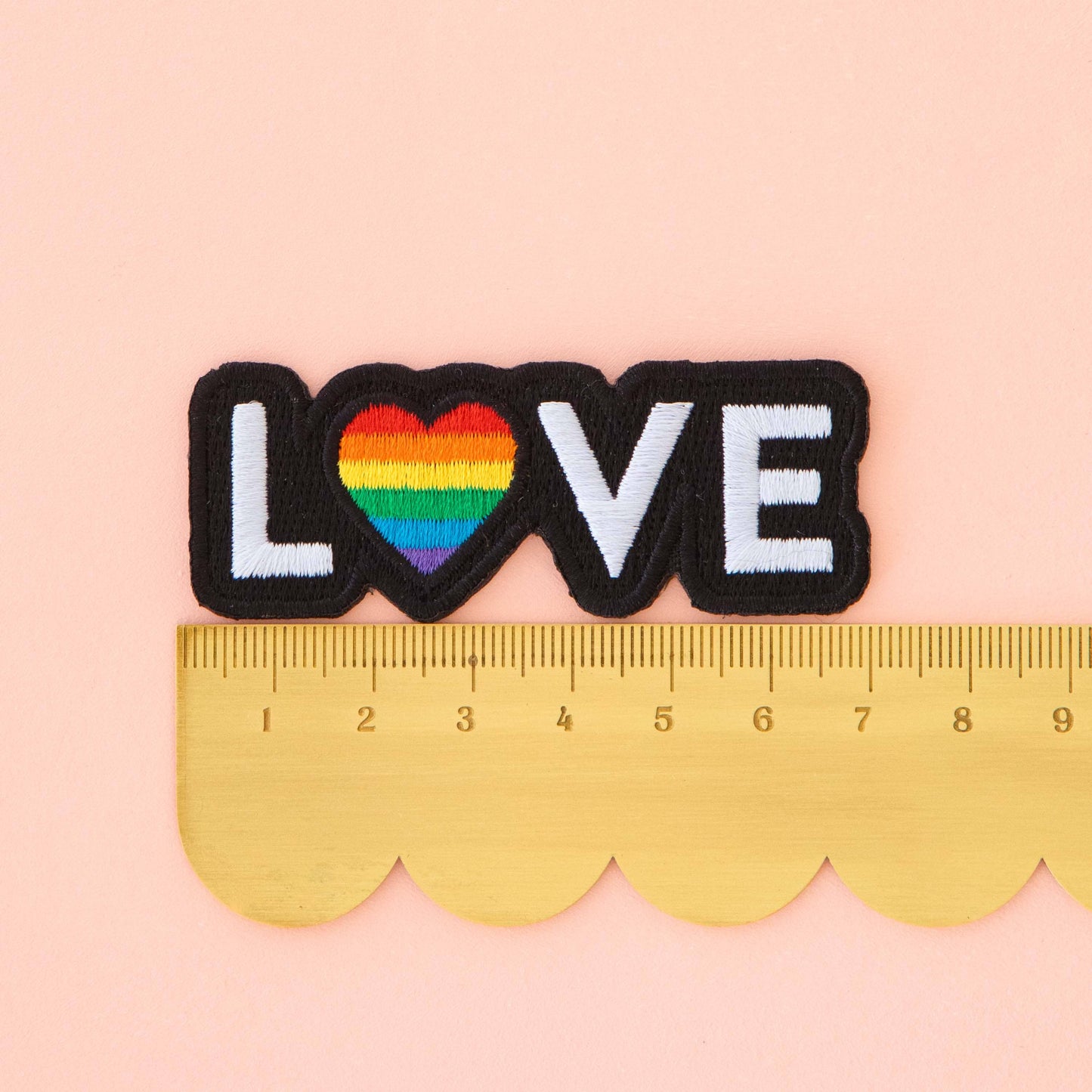 Notion: Sarah Hearts Love Pride Iron-On Patch- 1 pack