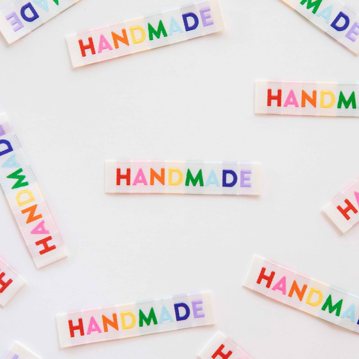Notions: Sarah Hearts Handmade Woven Sewing Labels - Rainbow Colors