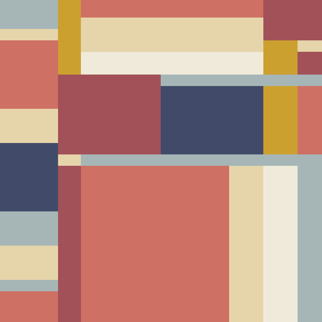 Cloud9 Fabrics: Frank Lloyd Wright American Bold Heroes Oak Park Navy and Red Organic Cotton Woven- by the half yard