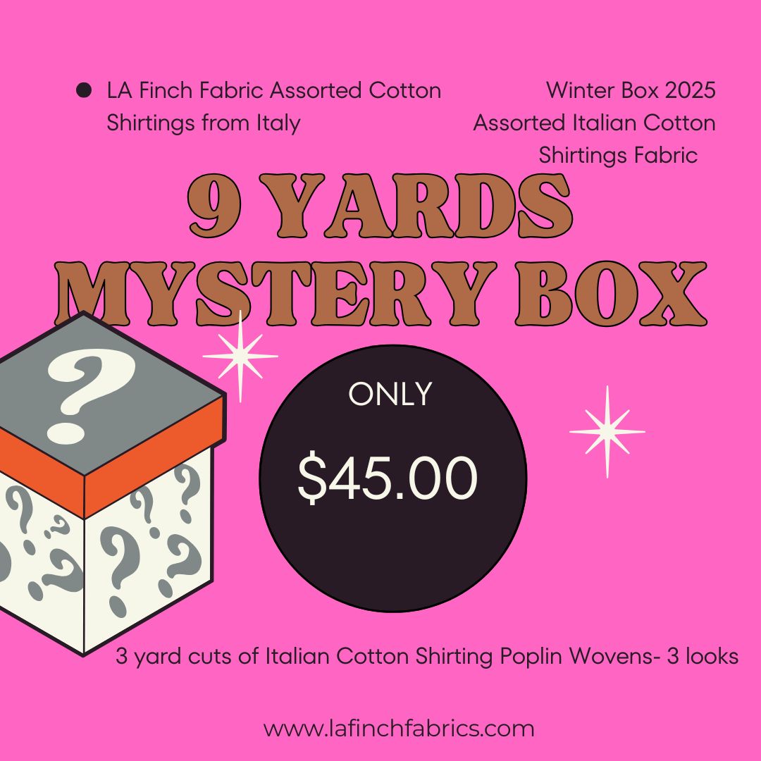 December Mystery Pack: 9 yards of Italian Cotton Shirting Poplin Wovens- Assorted 3 yard cuts