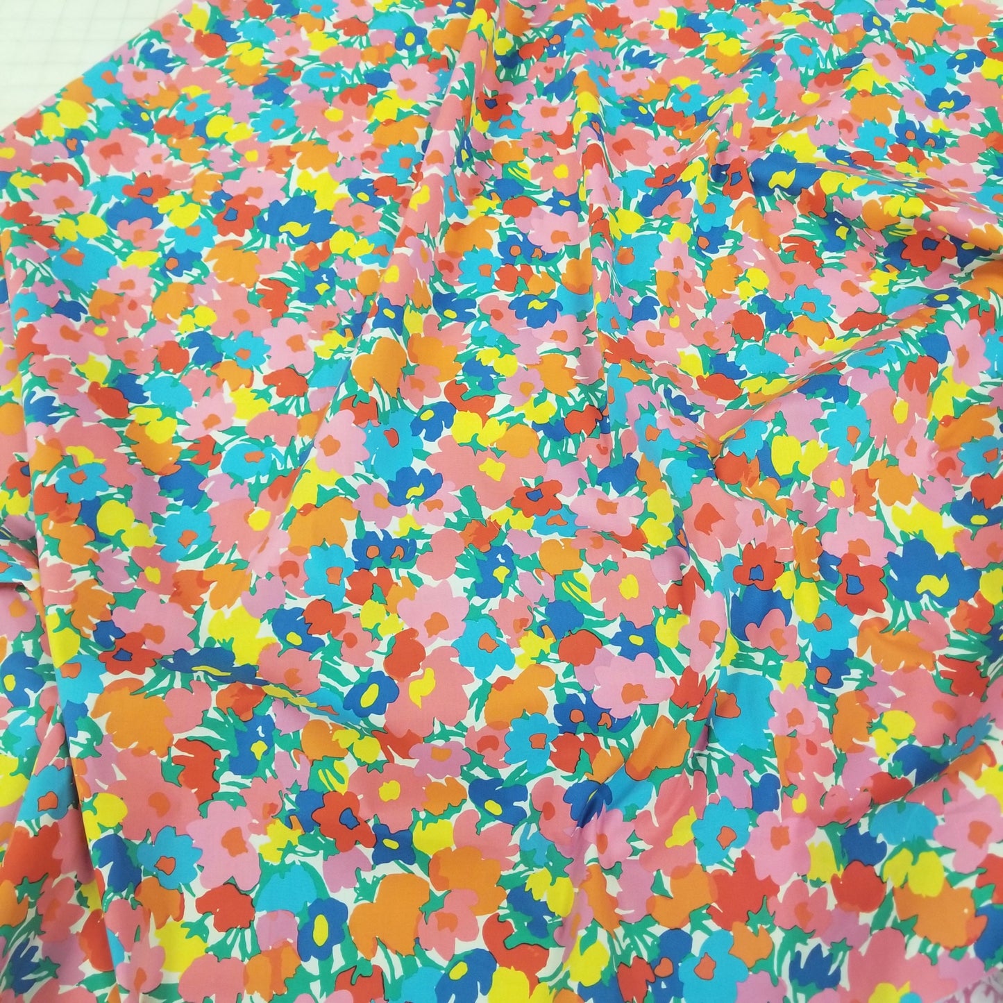 Multicolored floral patterned fabric Designer Deadstock Fabric