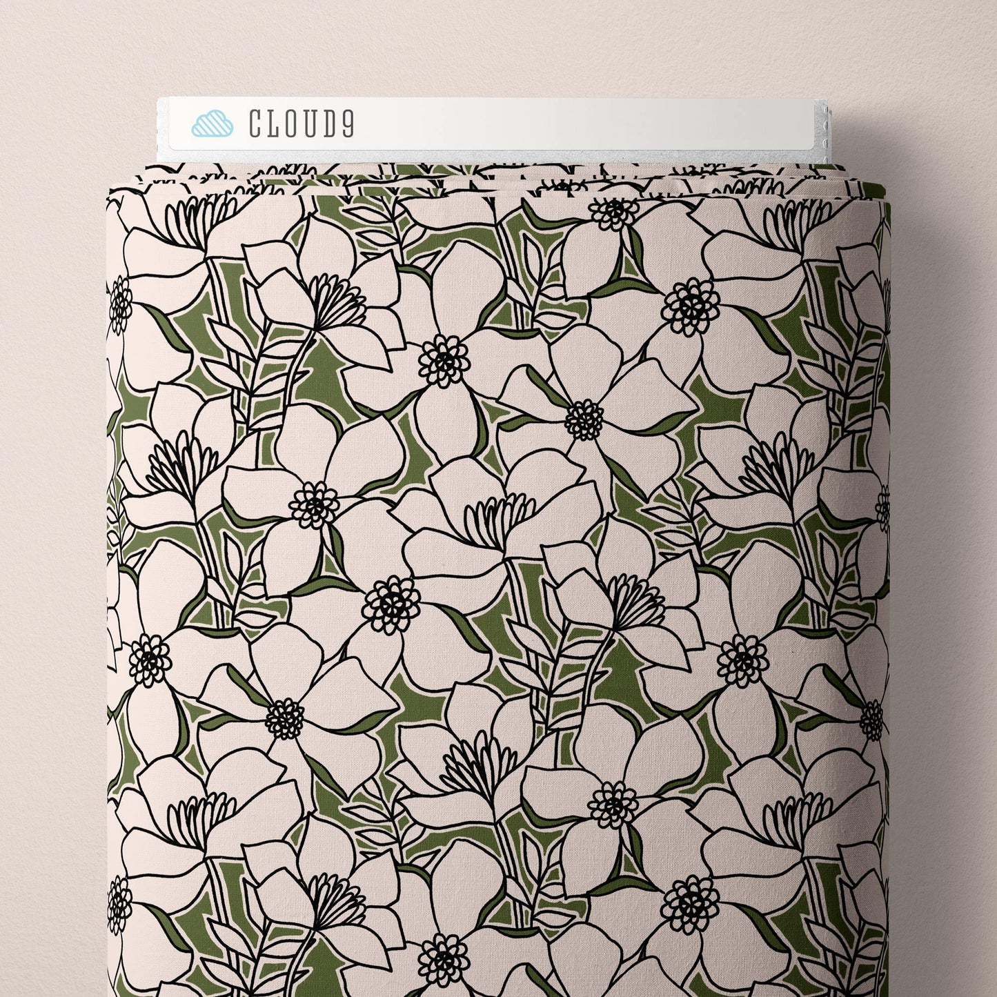 Cloud9 Fabrics: Marsh Havens Quinn Floral Organic Cotton Woven- by the half yard