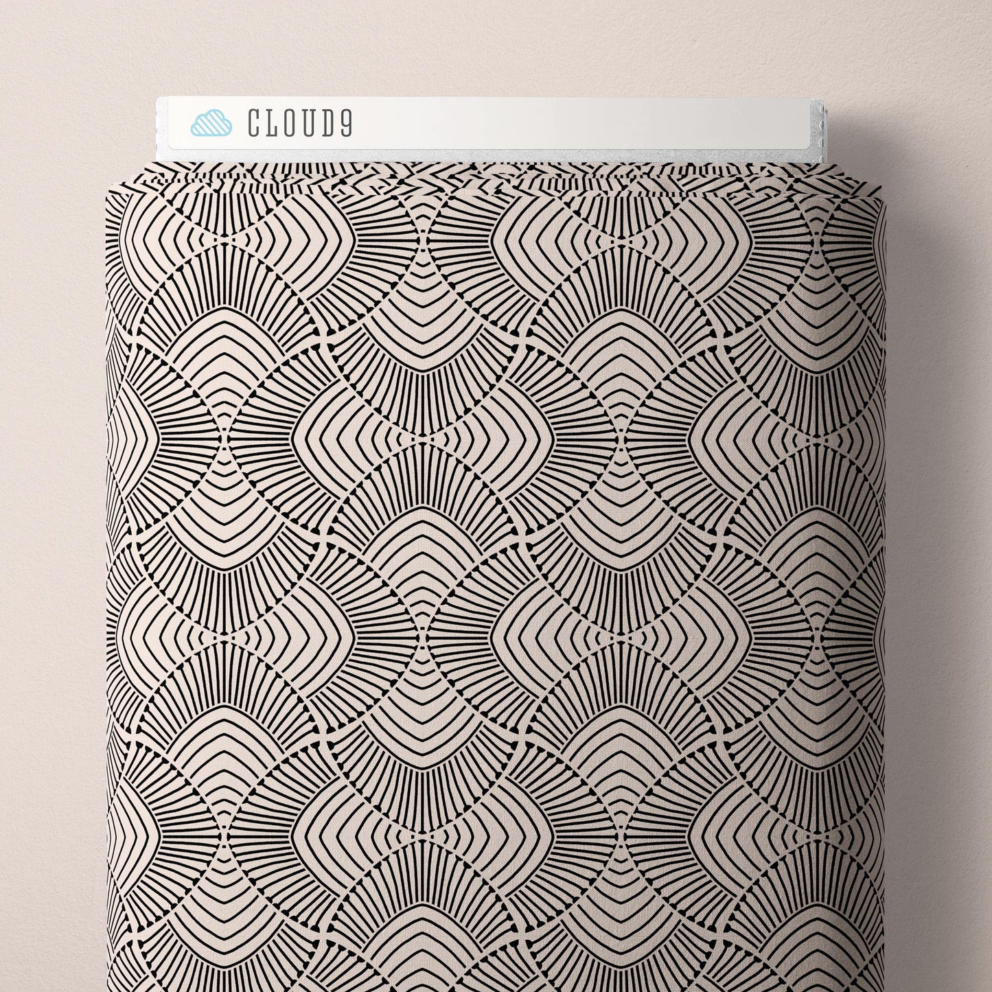 Cloud9 Fabrics: Marsh Havens Ivory and Black Adrianus Organic Cotton Woven- by the half yard
