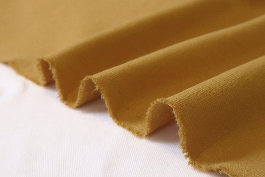 End of Bolt: 3 yards of Fashion Premium Nylon Rayon Spandex Ponte De Roma Knit Solid Mustard- Remnant