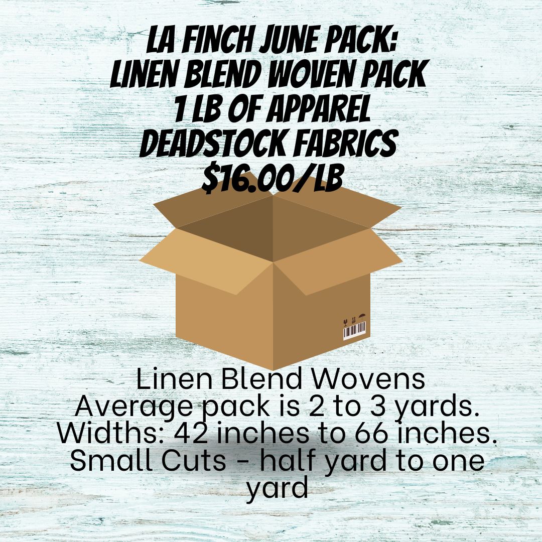 June Mystery Box: 1 LB of Linen Blend Designer Deadstock Wovens- Mystery Pack