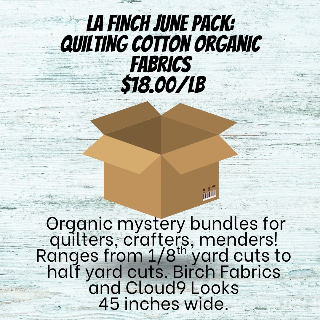 June Mystery Pack: 1LB of Quilters Cotton Organic Fabric Bundle- Mystery Pack