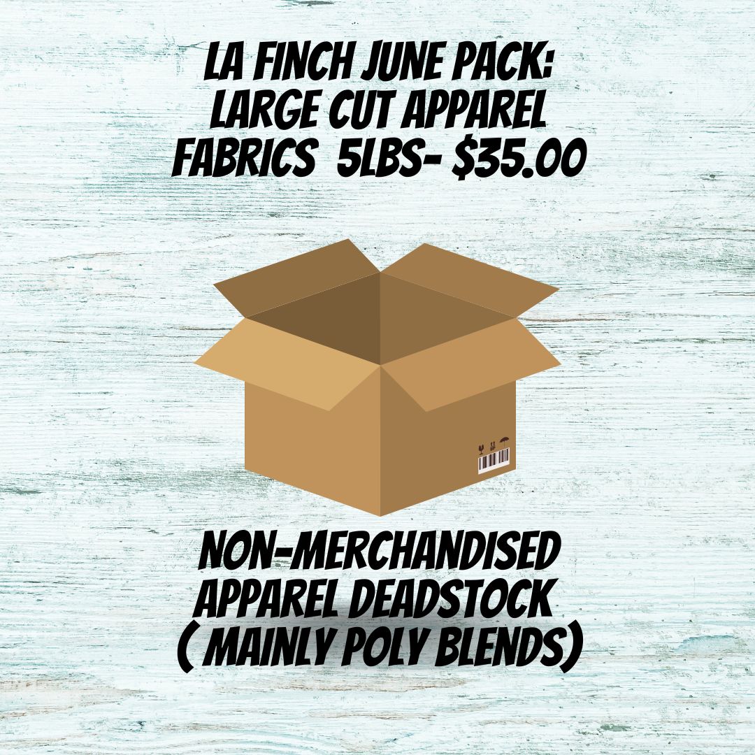 June Mystery Bundle: Non-Merchandised Apparel Fabrics Large Cut 5 LB Pack- Mystery Pack