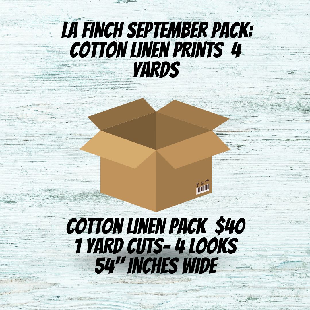 Pre-Order: September Anniversary Promo: 4 yards of Cotton Linen Prints( 1 yard cuts)-Mystery Pack