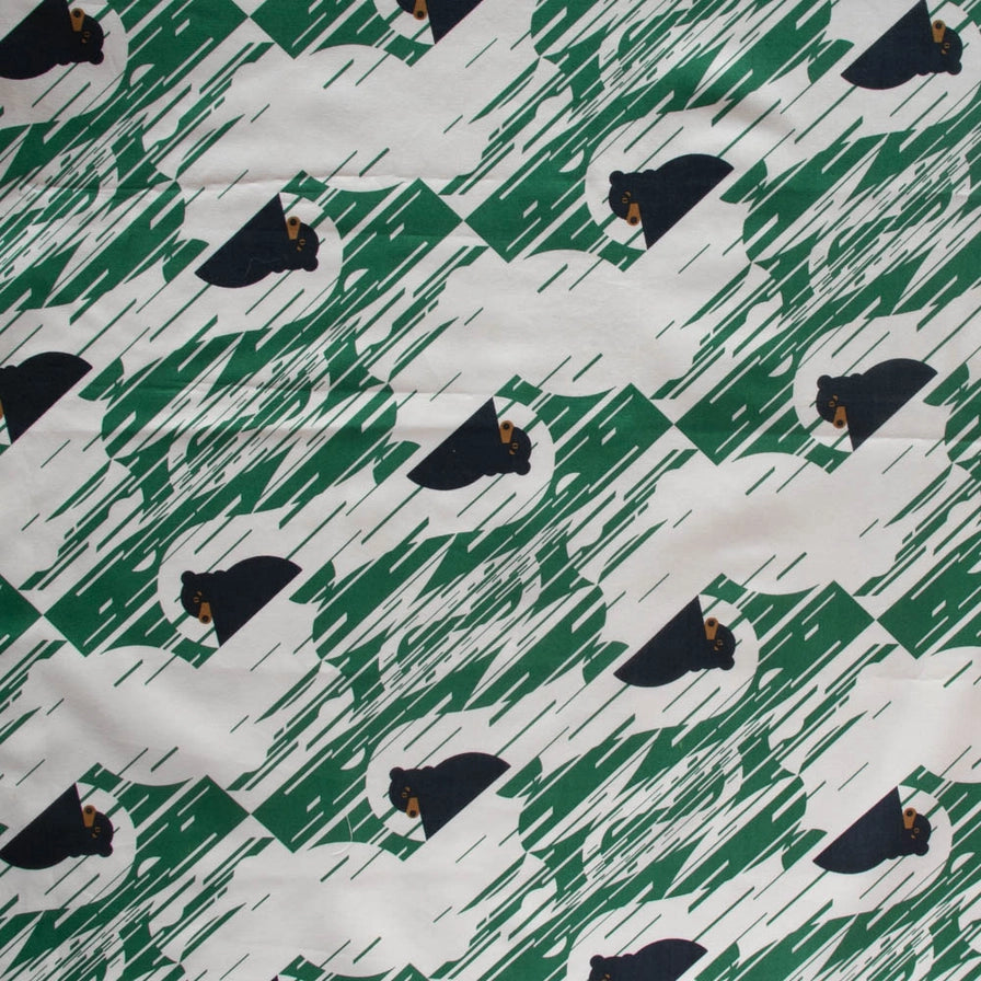 Birch Fabrics: Organic Cotton Poplin 115 GSM Black Bears Charley Harper-by the half yard