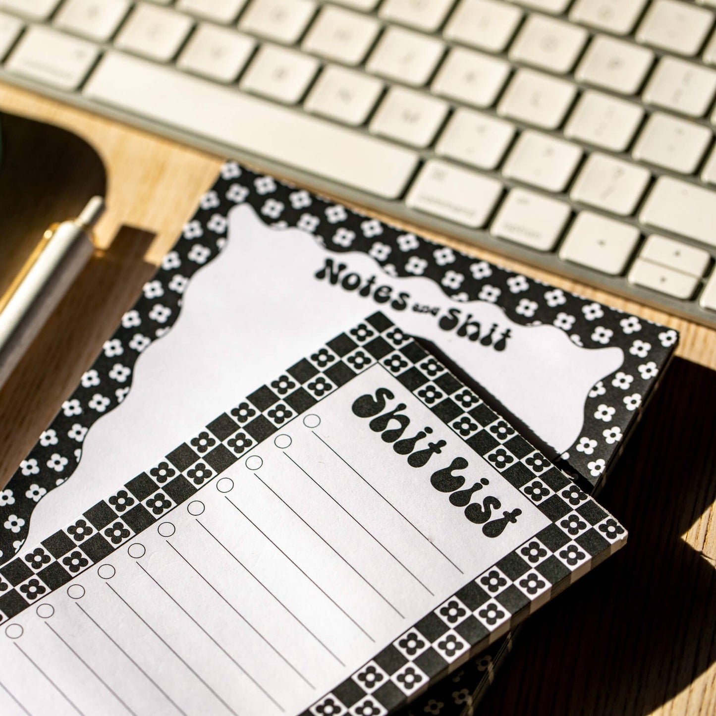 Local Artist Stationary: Shit List Notepad | Daisy Black- 1 pack