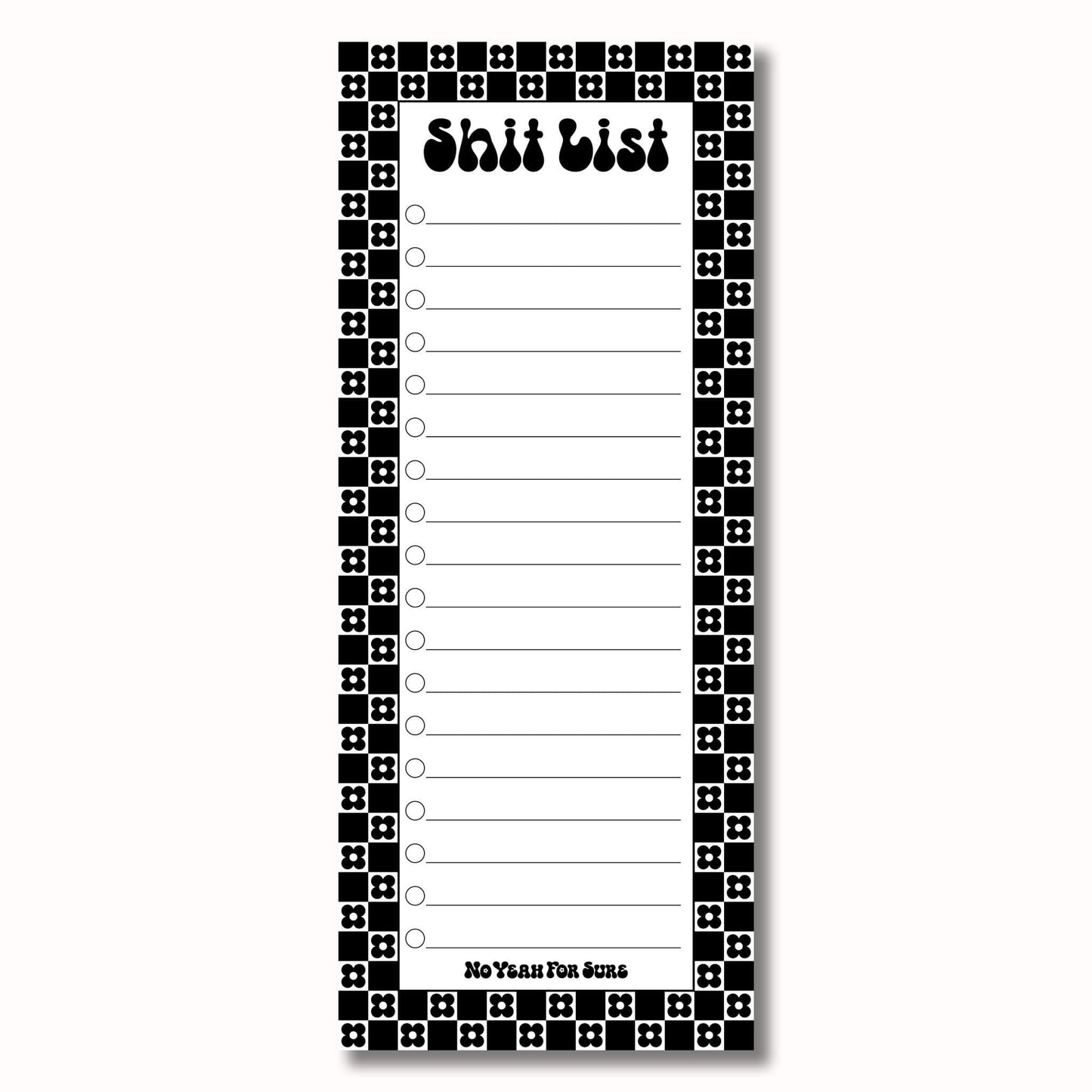 Local Artist Stationary: Shit List Notepad | Daisy Black- 1 pack
