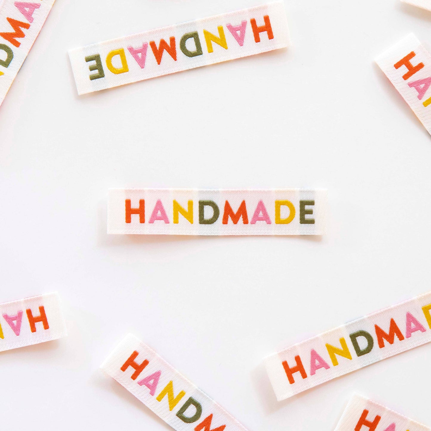 Notions: Sarah Hearts Handmade Woven Sewing Labels - Muted Colors -1 pack