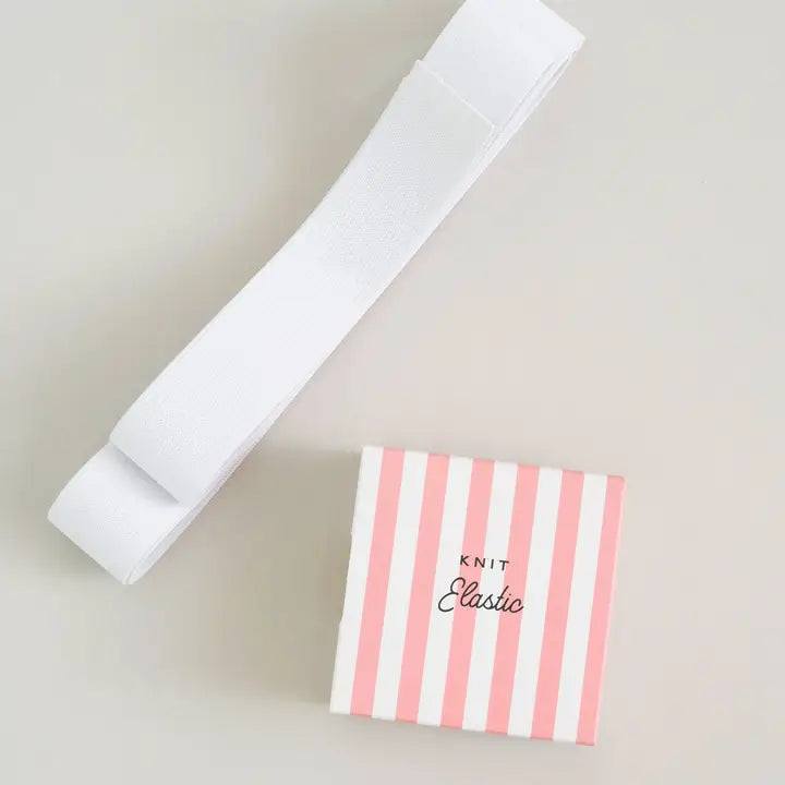 Web Only Sewing Supplies: Matchy Matchy 1.25 Inch Knit White Elastic- 2.5 yard precut- 1 pack