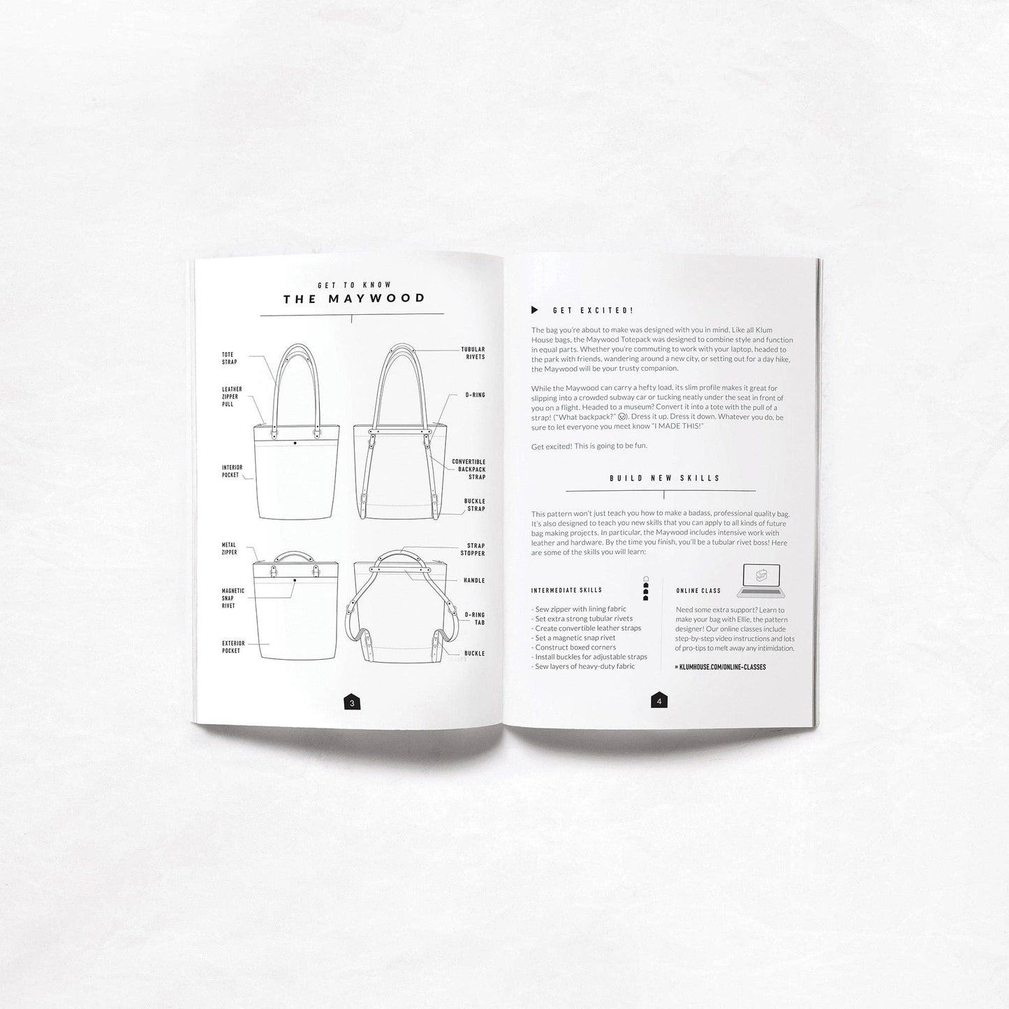 Sewing Pattern: Maywood Totepack Pattern by Klum House- 1 paper pattern