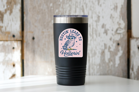 Stickers and Stationery: Hootin' Leads to Hollerin' Cowboy Western Owl Sticker