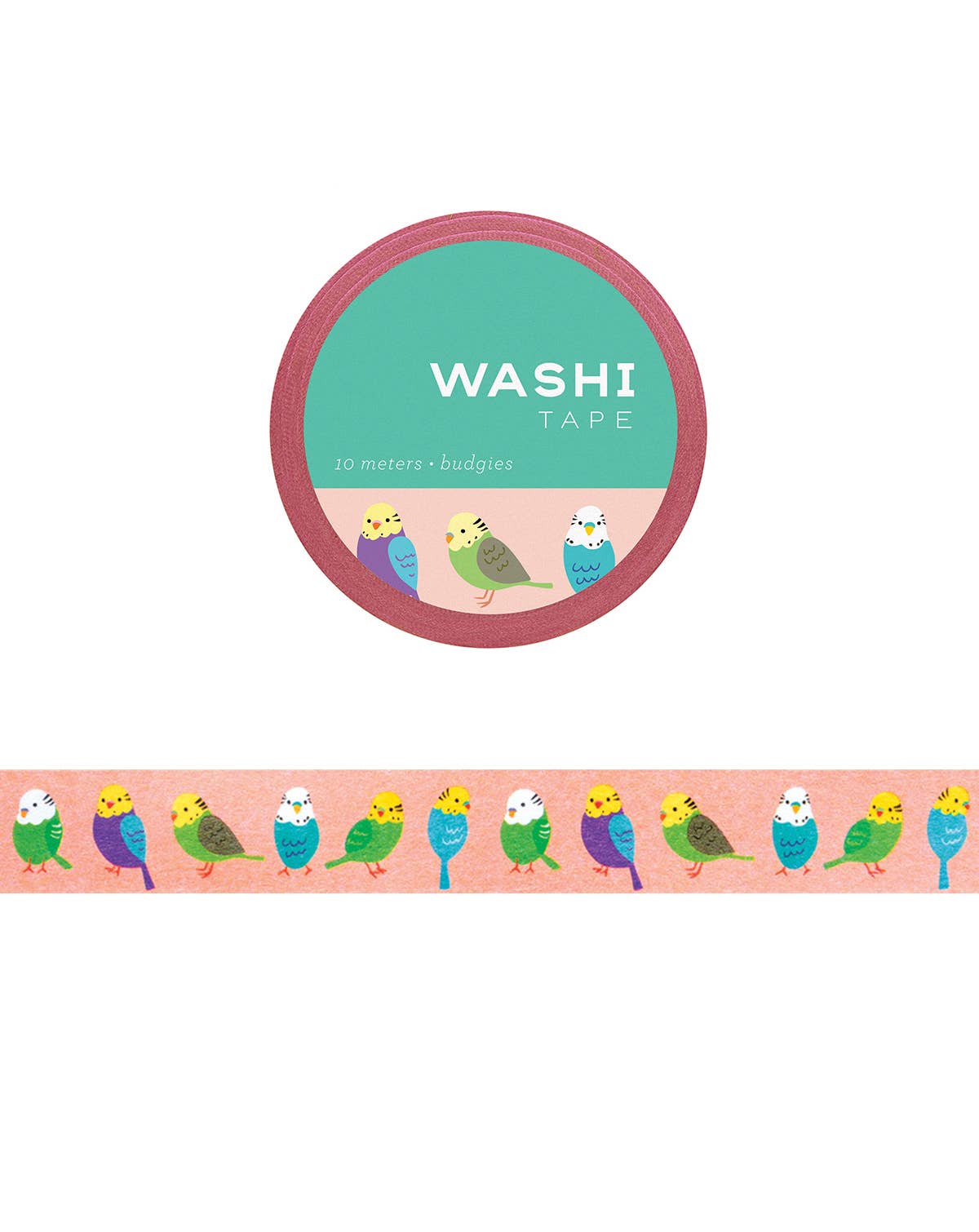Stationery: Budgies Washi Tape 10 meters/15mm per roll