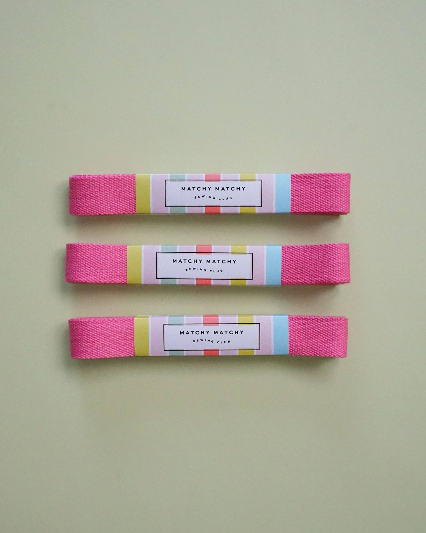 Sewing Notion: Matchy Matchy Sewing Club Pink Webbing 1.25": 3 yards-1 pack