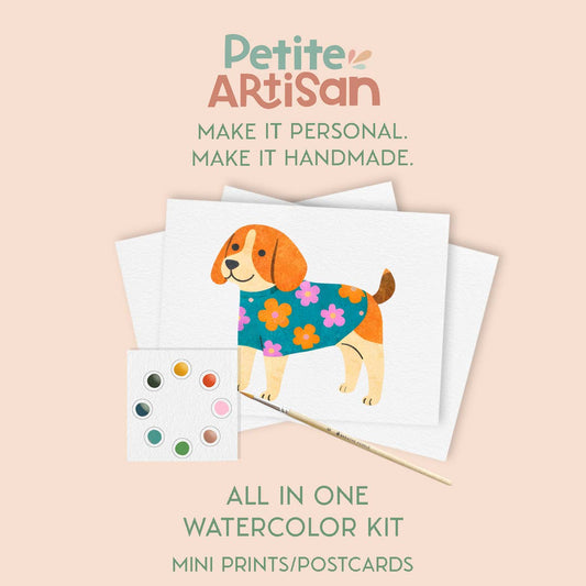 Analog Crafting: All in One Kids Watercolor Postcard Kit- 6 Super Pups-1 Kit