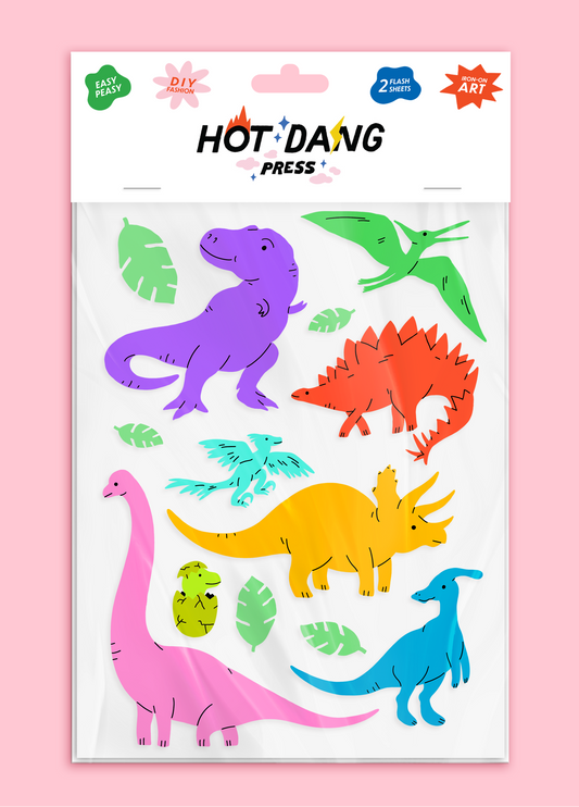 Iron On Art: All Dinos Sheet Set by Hot Dang Press- 2 sheets