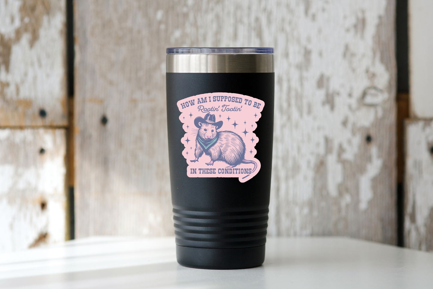 Stickers and Stationery: How Am I Supposed to Be Rootin' Tootin' Possum Sticker