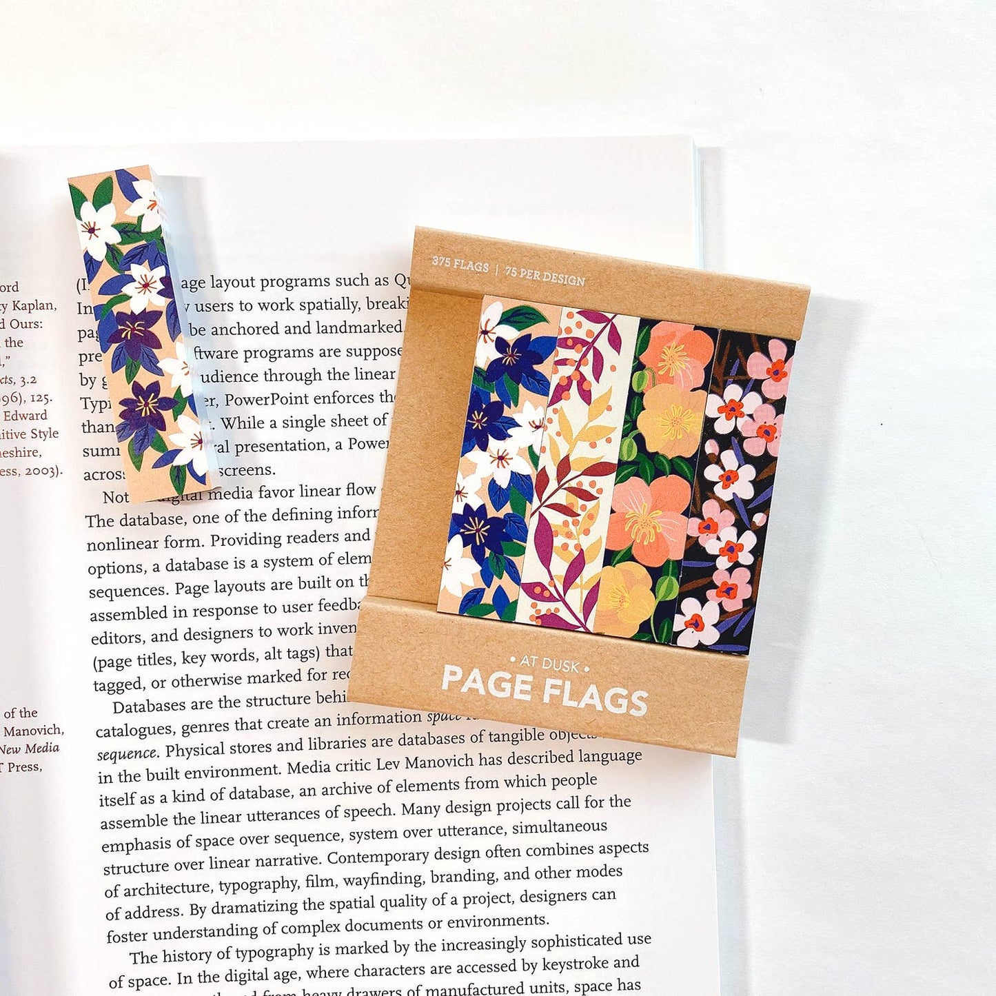 Stationary: At Dusk Floral Page Flags-1 Pack