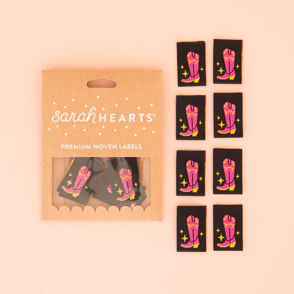 Notion: Sarah Hearts Woven Labels Cowboy Boot - 1 pack