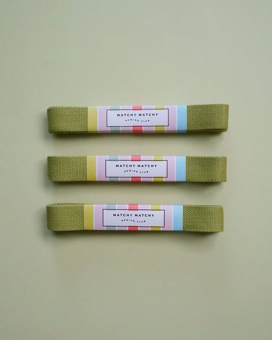 Sewing Notion: Matchy Matchy Sewing Club Lime Webbing 1.25": 3 yards-1 pack