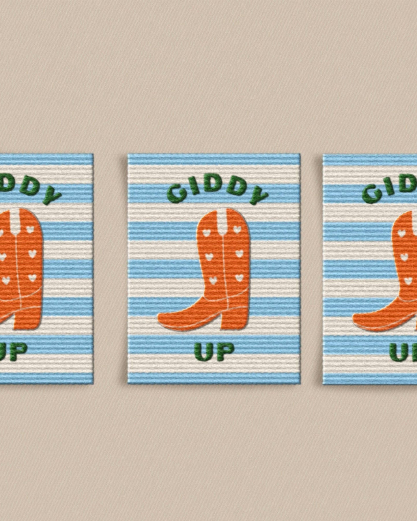 Sewing Labels: Cowboy Boot Large Garment Labels by Matchy Matchy Sewing Club: Set of 6-1 Pack