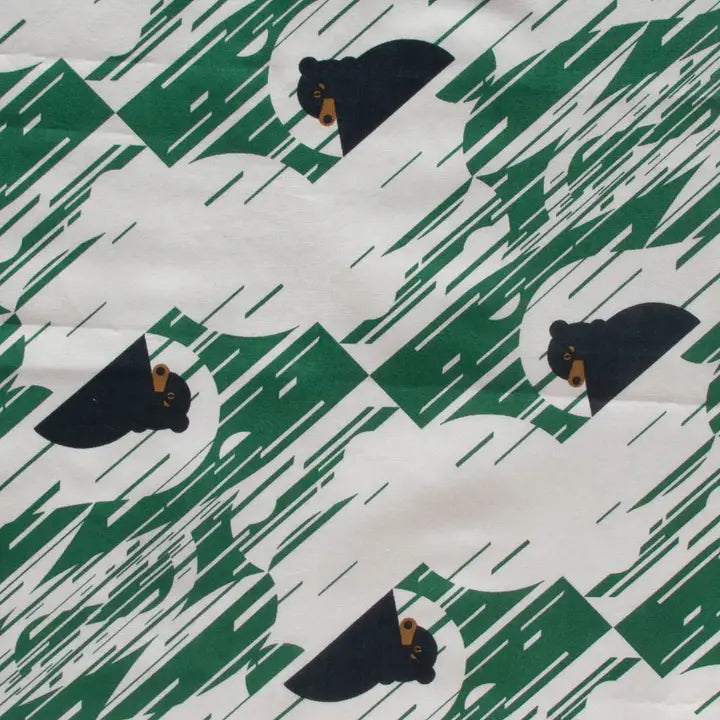 Birch Fabrics: Organic Cotton Poplin 115 GSM Black Bears Charley Harper-by the half yard