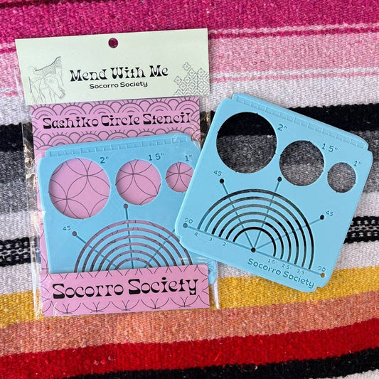 Sashiko and Visible Mending Collection: Sashiko Circle Stencil: Light Blue- 1 pack