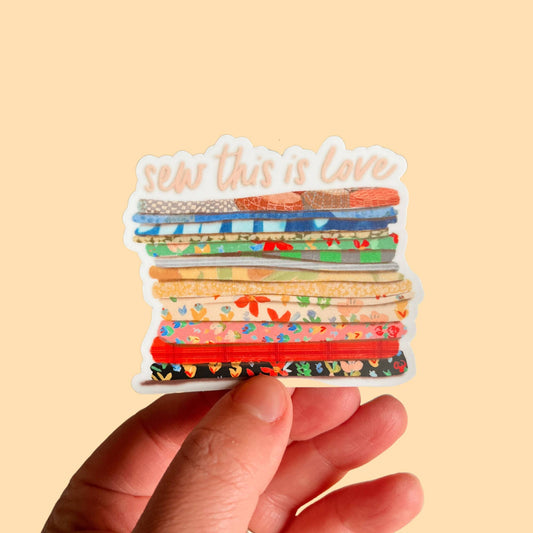 Stickers and Stationery: Sew This Is Love Vinyl Sticker- (3"x2.26")