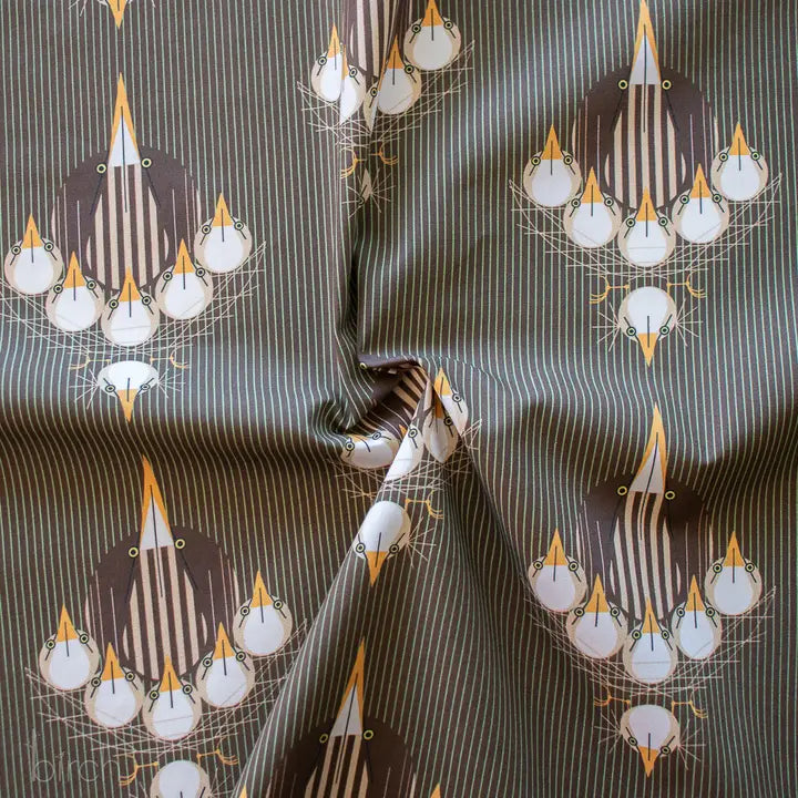 nesting birds, charley harper fabric . cotton poplin