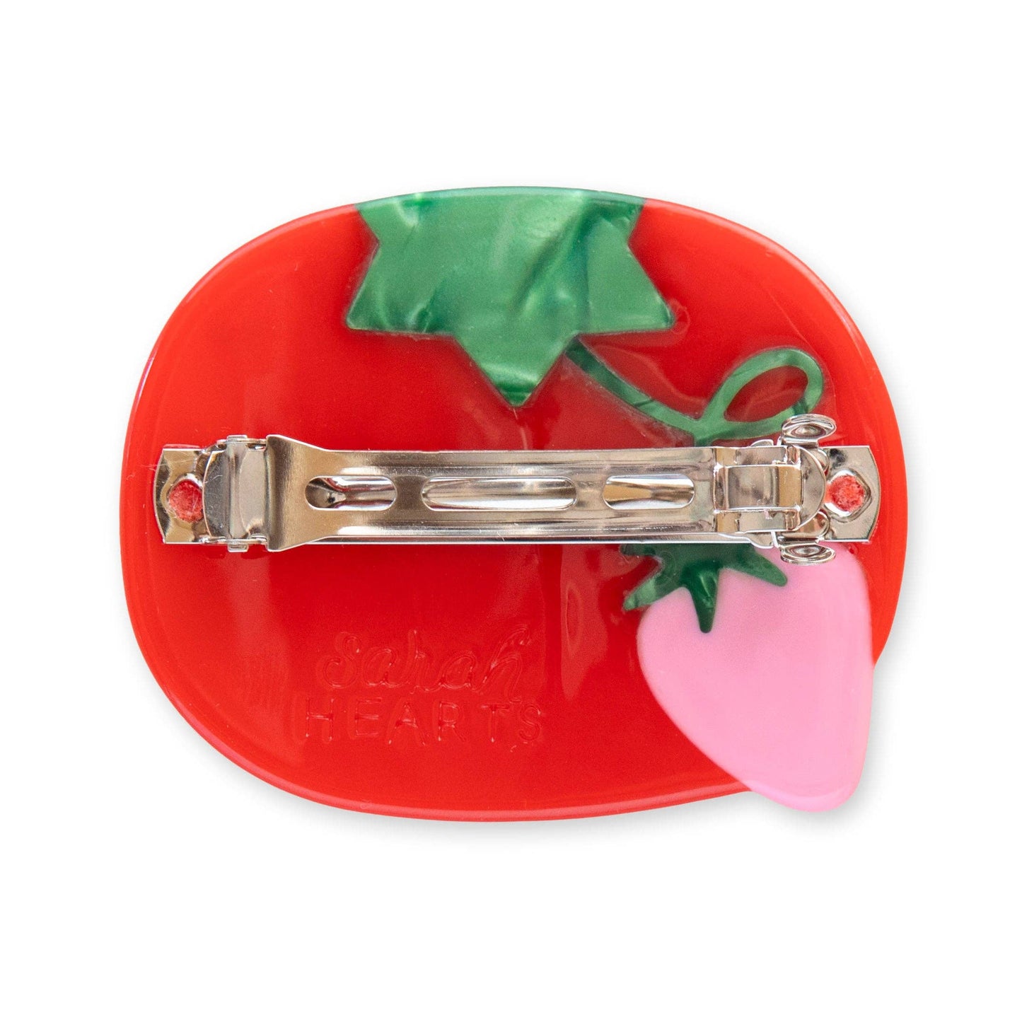 Sarah Hearts Tomato Pincushion French Barrette Hair Clip