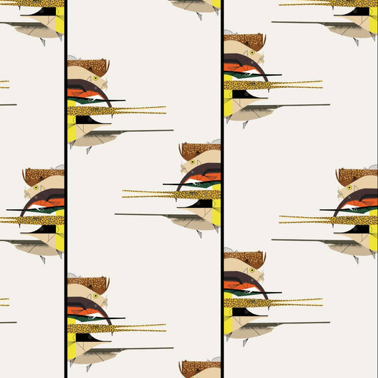 Birch Fabrics: Charley Harper Organic Cotton Gone Fishin Poplin-by the half yard