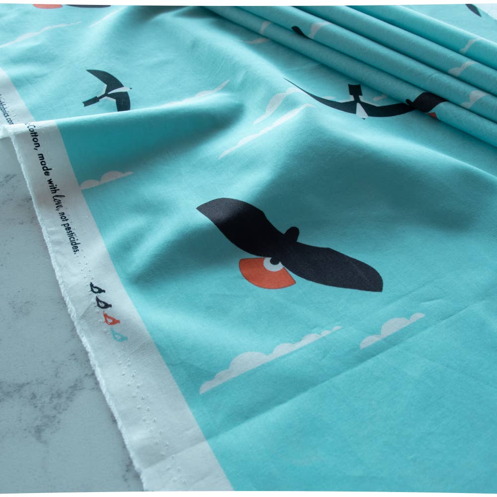 Organic Premium Cotton Soaring Santa Rosa Shirting Poplin 115gsm Charley Harper by Birch Fabrics- by the half yard