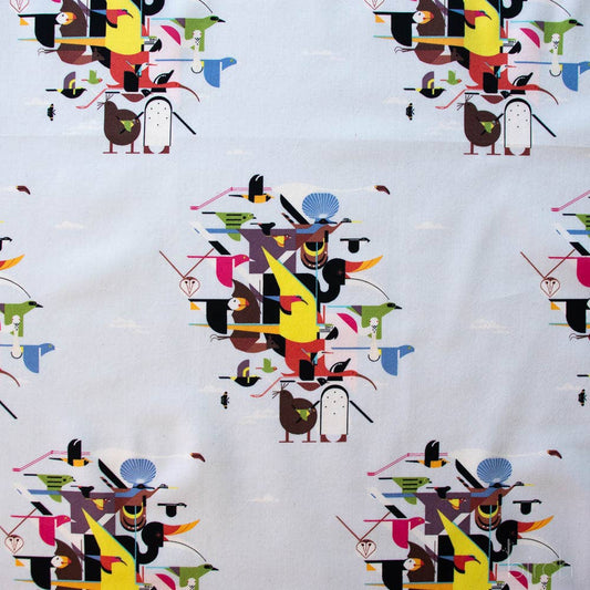 End of bolt: 3-5/8th yards of Premium Organic Cotton Small Wings of the World Shirting Poplin by Charley Harper for Birch Fabrics- remnant