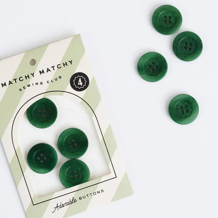 Sewing Notions: Juniper 1" Corozo Nut Buttons: Set of 4 in pack by Matchy Matchy Sewing Club- Buttons