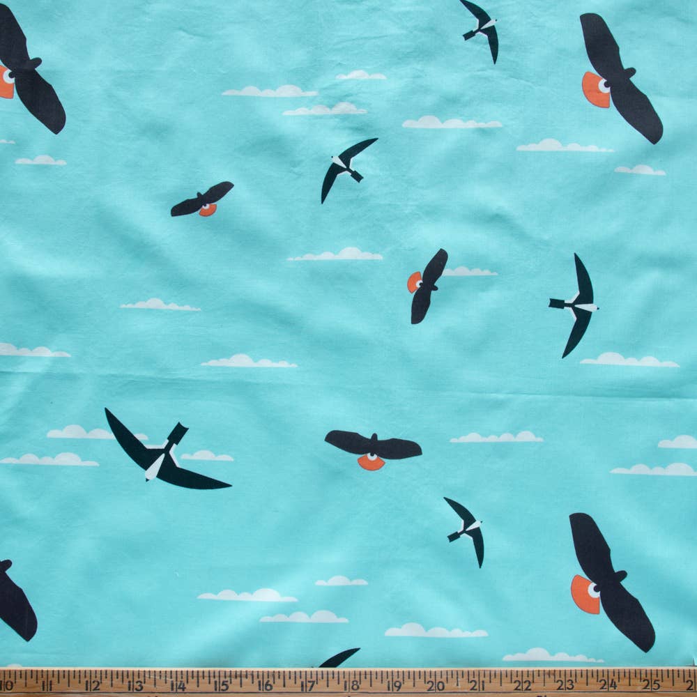 Organic Premium Cotton Soaring Santa Rosa Shirting Poplin 115gsm Charley Harper by Birch Fabrics- by the half yard