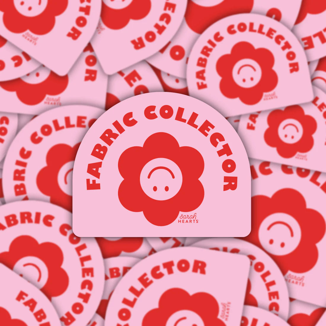 Sticker Sarah Hearts Fabric Collector Sticker- 1 Vinyl Sticker ( 2.25"x2")
