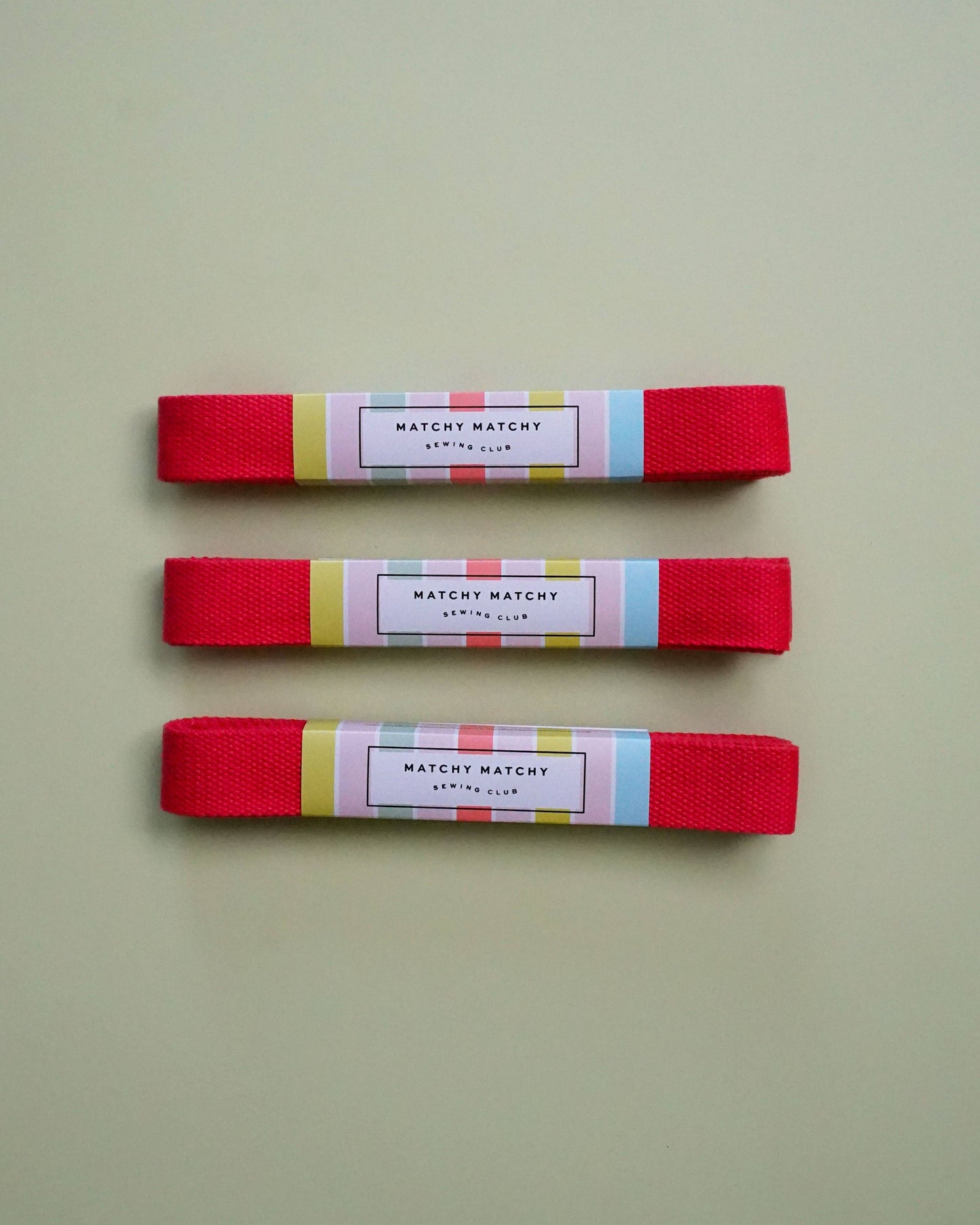 Sewing Notion: Matchy Matchy Sewing Club Red Webbing 1.25": 3 yards- 1 pack