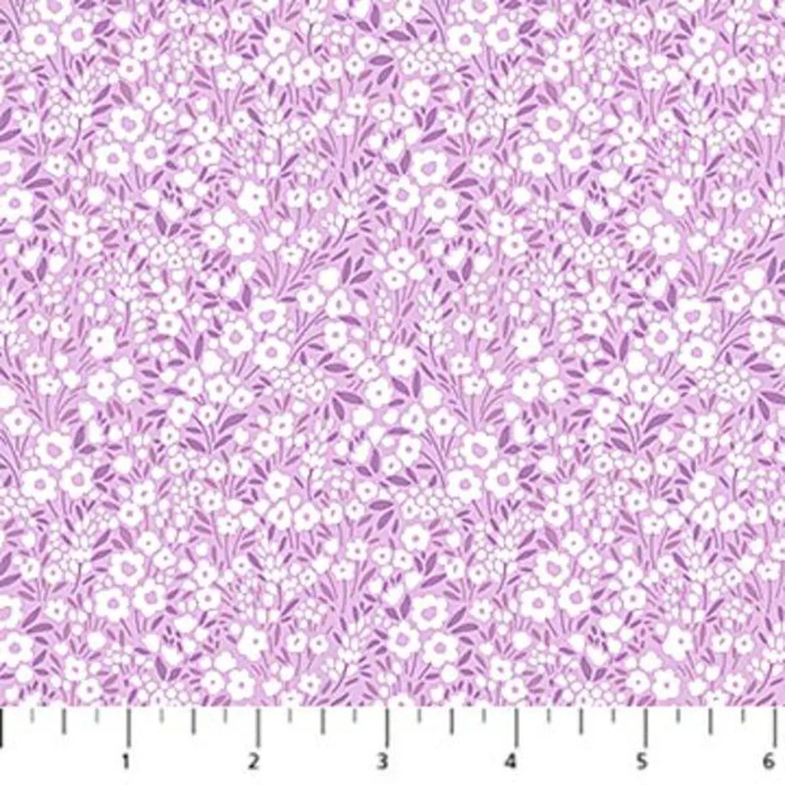 Figo Fabrics: Pocket Posies Flora Vista Violet Rayon Challis 3.2 oz Woven- by the Half Yard