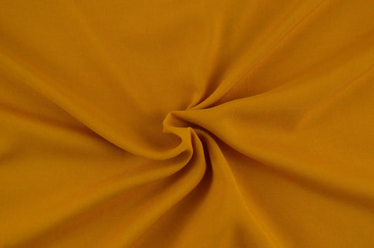 End of Bolt: 3.5 yards of Fashion Mustard Rayon Challis Solid Woven-remnant